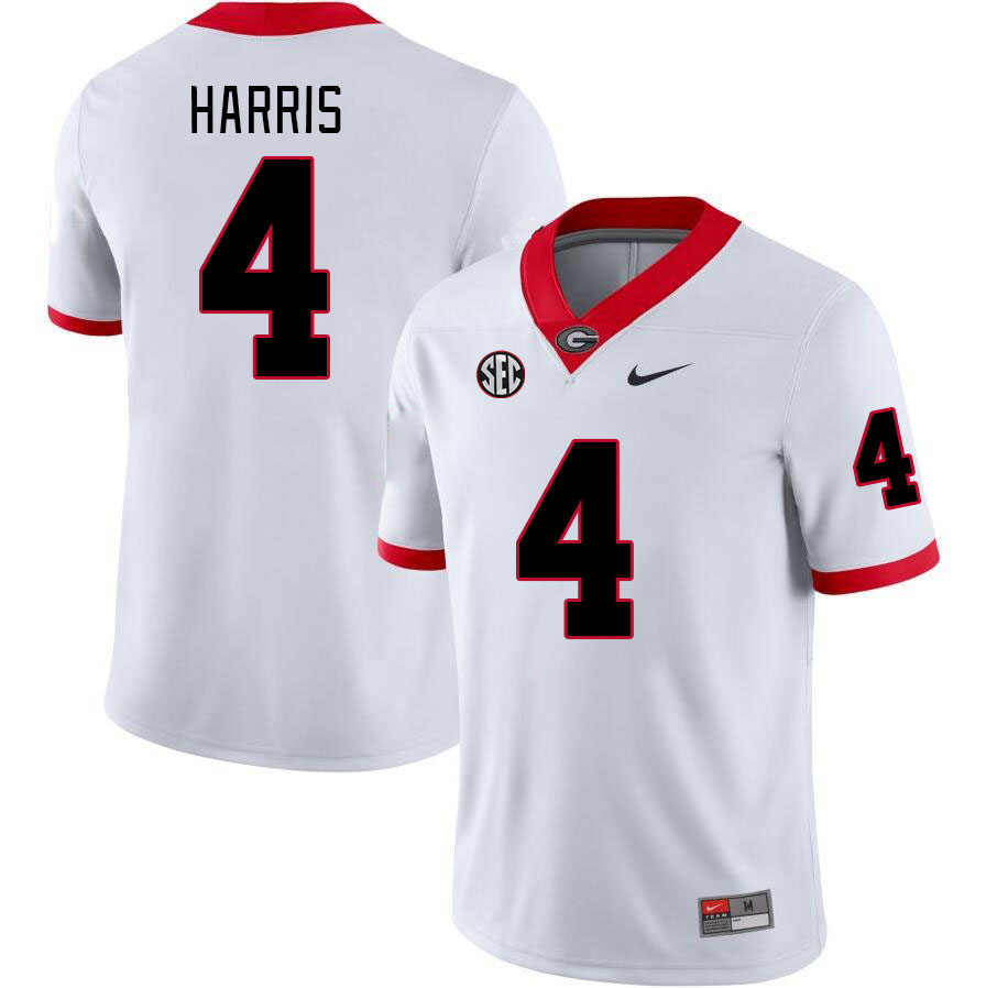 Men #4 A.J. Harris Georgia Bulldogs College Football Jerseys Stitched-White